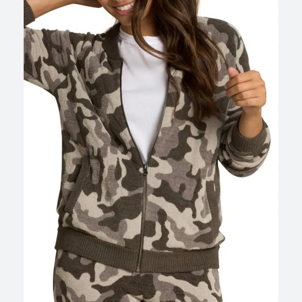 Barefoot Dreams Cozychic Ultra Lite Camo Full Zip Cardigan